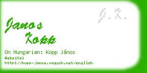 janos kopp business card